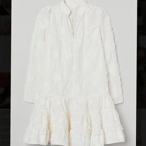 White flowing textured H&M dress
